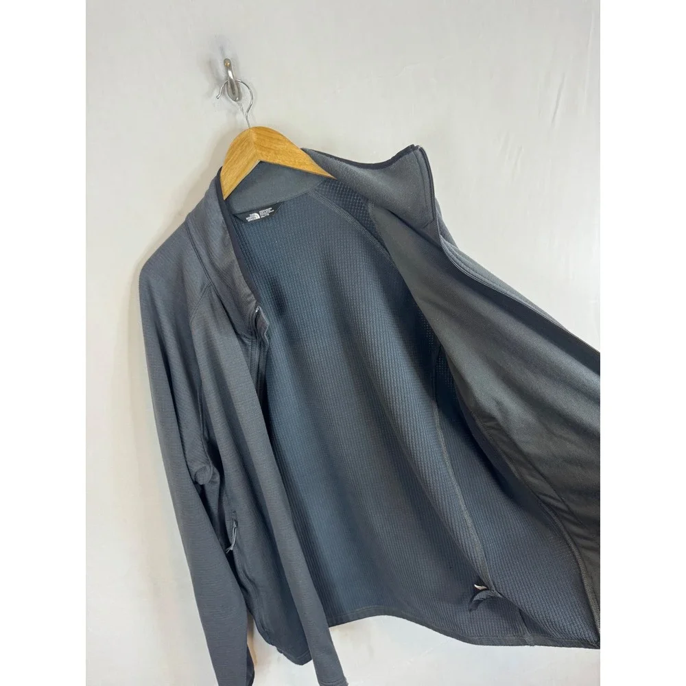 The North Face Mens Borod Full Zip Grid Fleece Jacket Asphalt Grey XXL NF0A2VE1